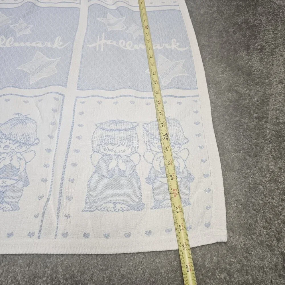 Hallmark Precious Moments Checkered Oversized Beach Towel Blue White 67 x 40 in